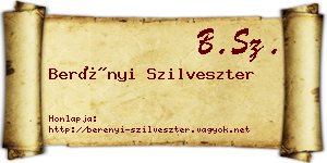 Berényi Szilveszter névjegykártya