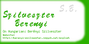 szilveszter berenyi business card