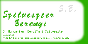 szilveszter berenyi business card